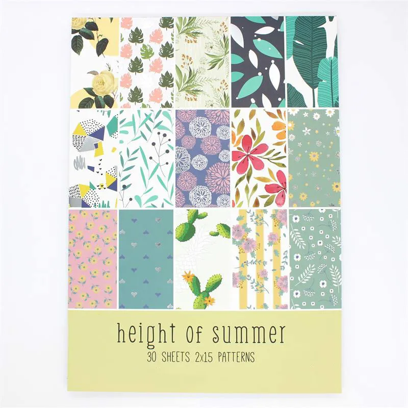 YPP CRAFT 30pcs Single-side Printed Height Of Summer Pattern Creative Papercraft Art Paper Handmade Scrapbooking Kit Set Book | Дом и сад