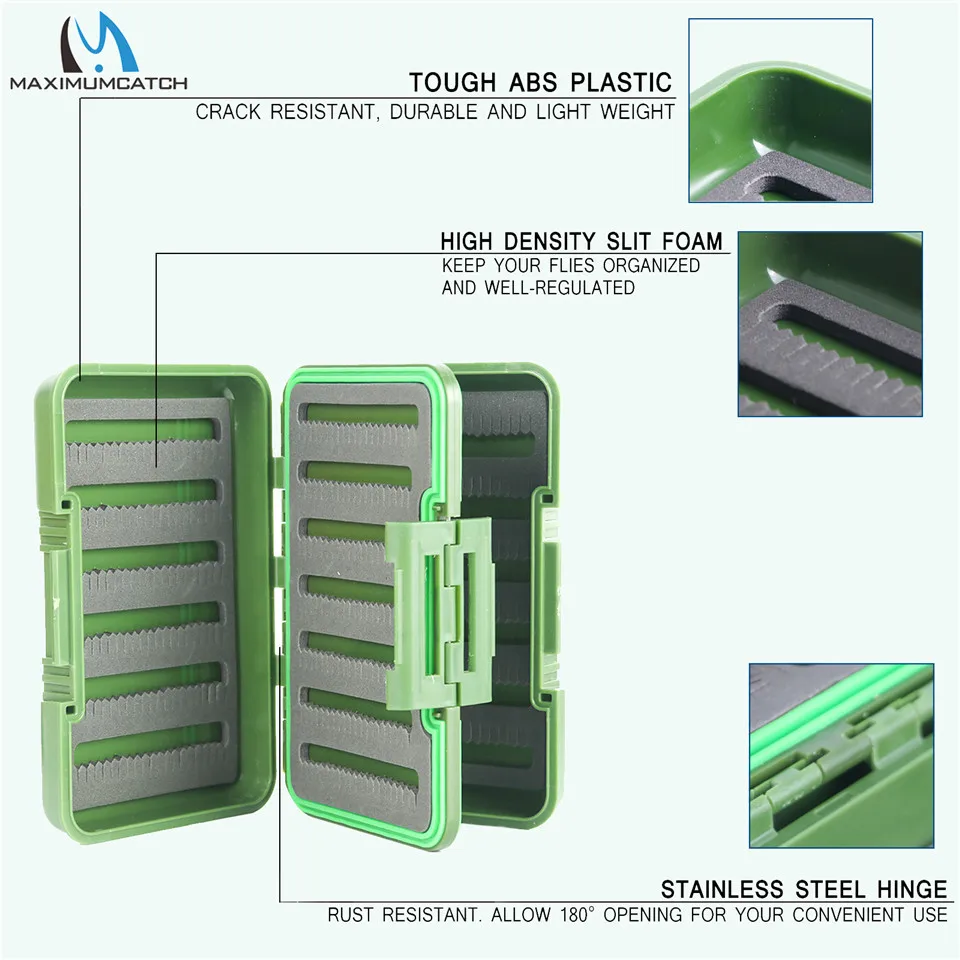 Maximumcatch оливково зеленая водонепроницаемая рыболовная коробка с разрезом