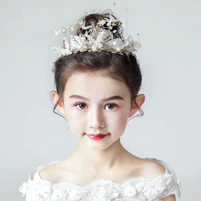 

2021 Top Wedding Crown for Bridal Headpiece Gold Color Crystal Girls Tiaras Crowns Bride Tiara Wedding Hair Accessories