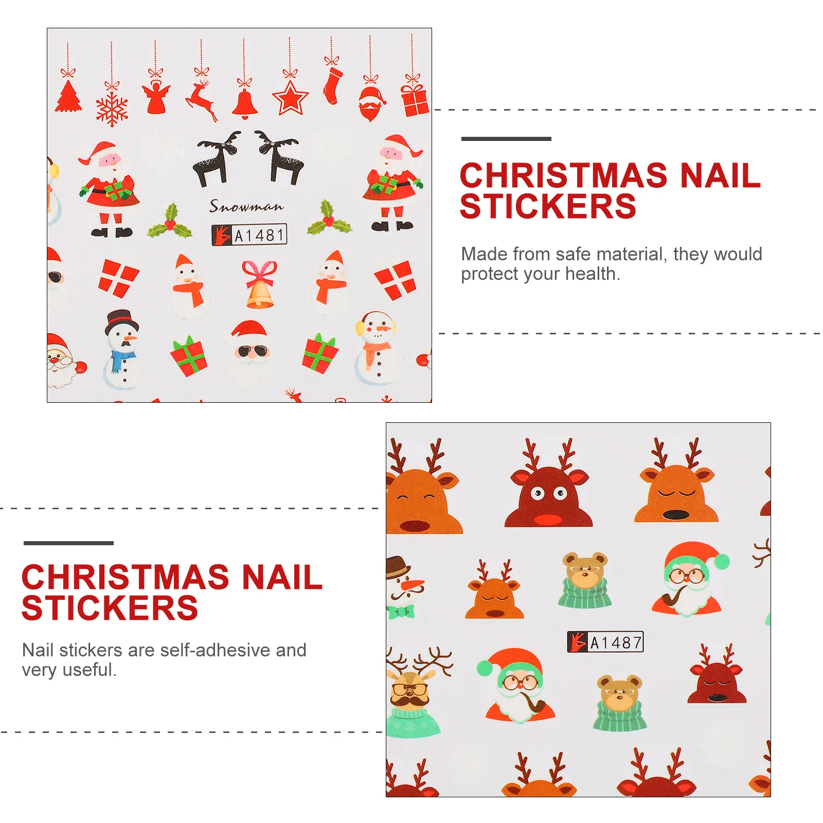 10 Sheets Nail Art DIY Stickers Decals Manicure Xmas Snowflake | Красота и здоровье