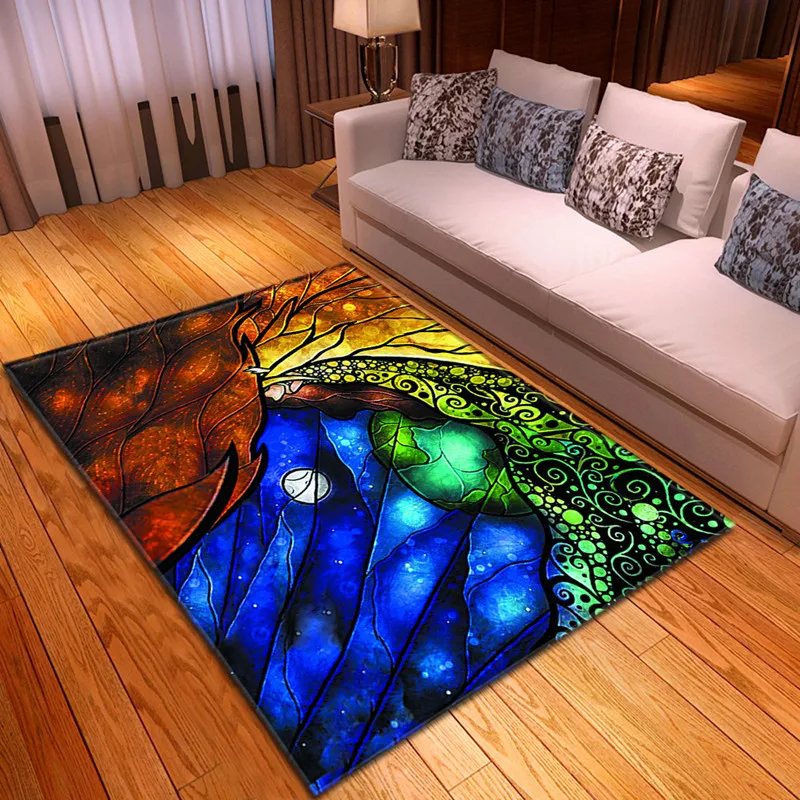 

Fashion art carpet modern home decoration living room carpet children's 3D printing effective anti slip carpet