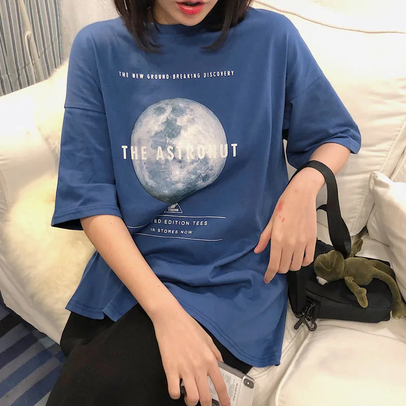 Женская футболка с коротким рукавом Shellsuning 6 цветов летняя буквенным принтом