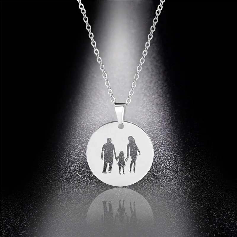 Семья Love Mom (Я люблю маму) папы и ребенка ожерелья ювелирные подвески из