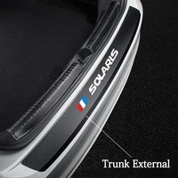 for hyundai solaris 2012 2018 2020 leather car rear bumper stickers for carbon fiber protector car trunk protection plate film