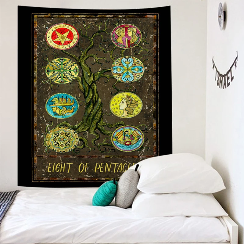 Тапиз Таро Пентакль гобелен большая стена ткань одеяло хиппи Мандела Настенный