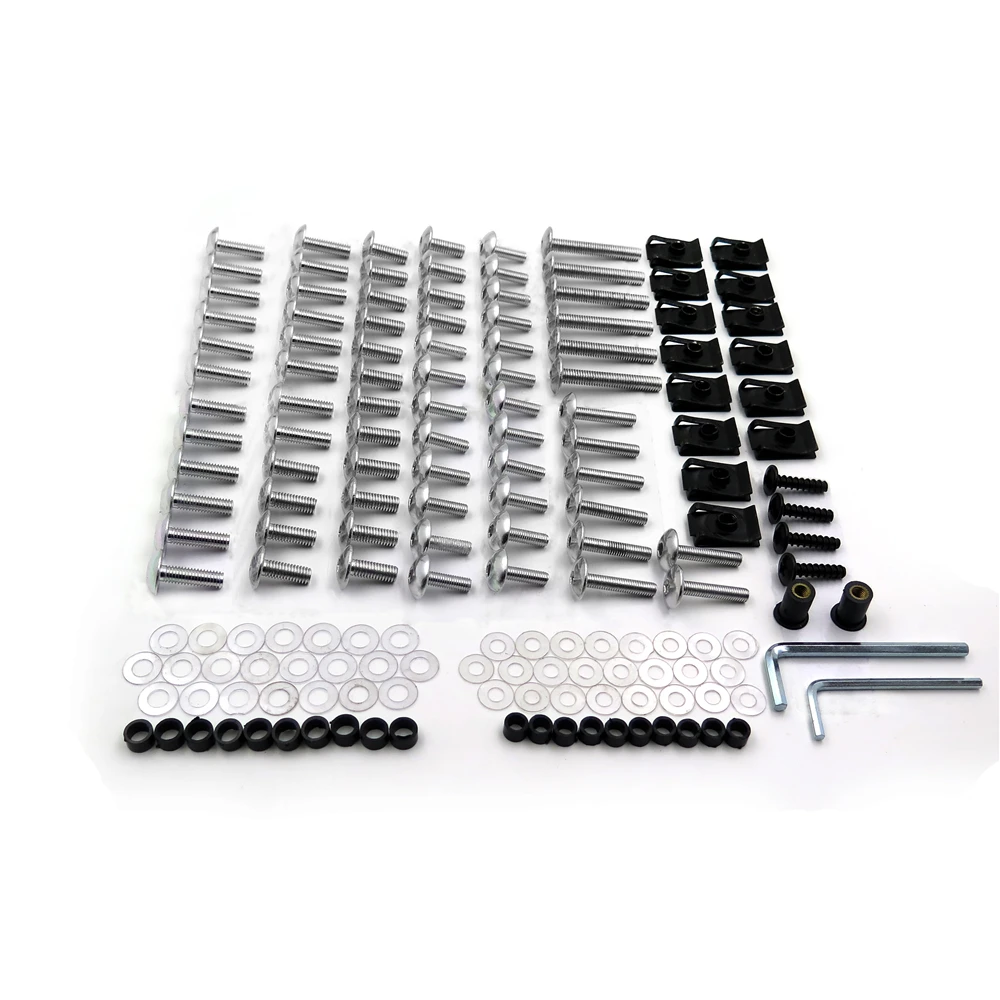 Aftermarket free shipping motorcycle parts Complete Fairing Bolts Kits For Suzuki GSXR 750 00-03 1000 01-02 Silver |