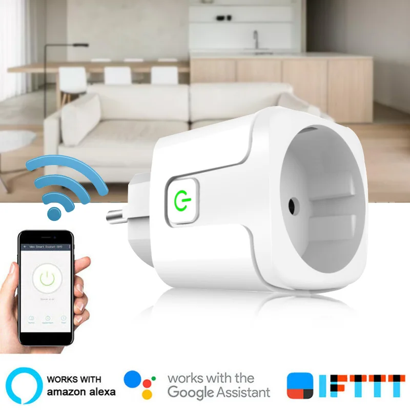 

WiFi Smart Plug Portable Adaptor Wireless Remote Voice Control Power Energy Monitor Outlet Timer Socket for Alexa Google Home