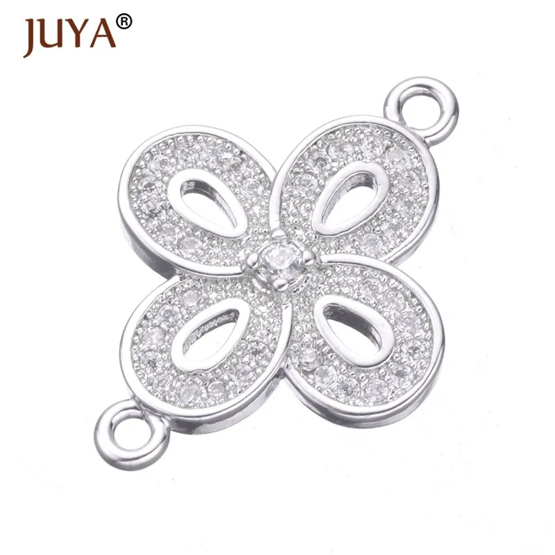 silver 4 pcs Стразы с кристаллами, Круглый соединитель Karma Infinity, сделай сам, браслет, серьги, фурнитура, круглые соединители для изготовления ювелирных изделий, 4 шт - Цвет: silver 4 pcs