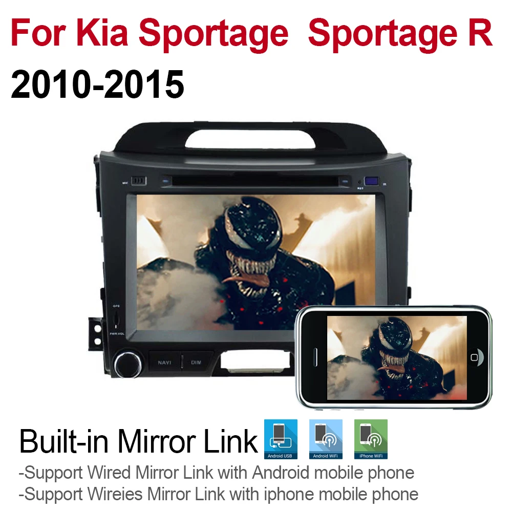 2 Din Автомобильный мультимедийный плеер Android 9 авто радио для Kia Sportage R 2010 ~ 2015 DVD GPS 8