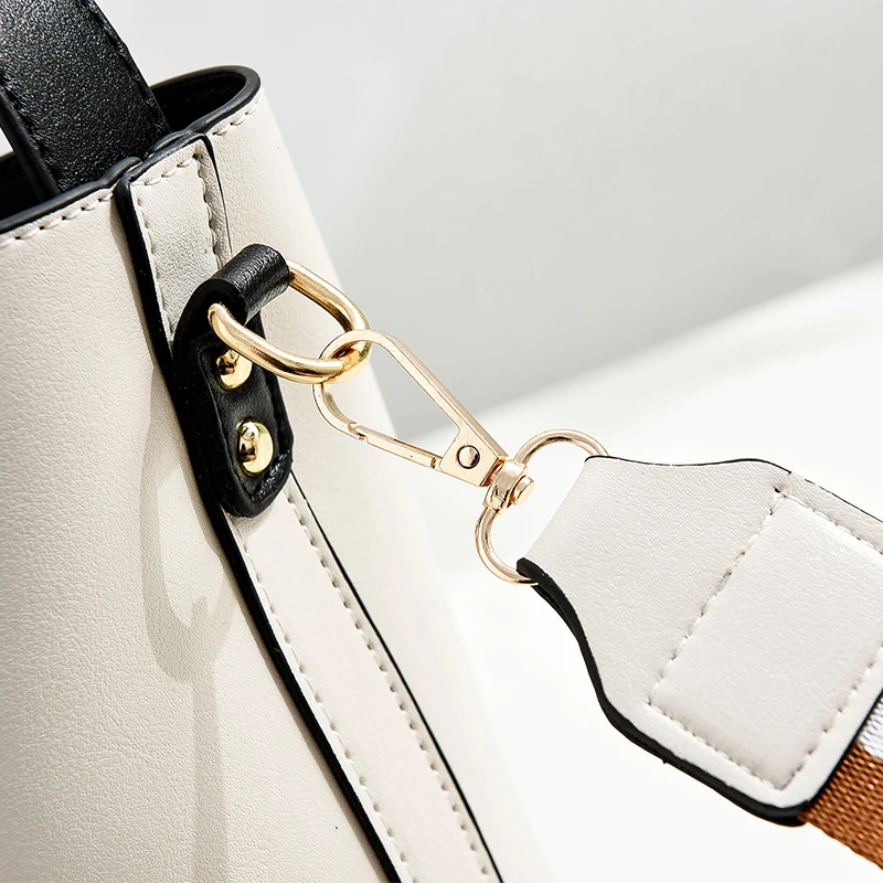 Повседневная Большая женская сумка из искусственной кожи саквояж на широком