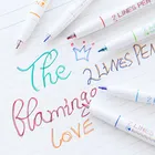 Креативная ручка с двумя линиями, два цвета, тонкий лайнер, набор ручек для каллиграфии и надписей, ручка для скрапбукинга