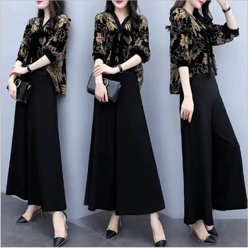 2020 осенне-летний модный женский костюм повседневные штаны с высокой талией и