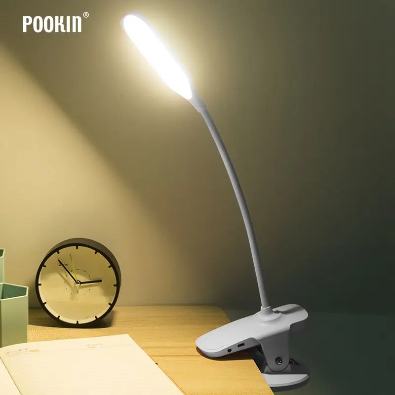 Flexible USB Rechargeable LED Foldable Desk Lamp Clip Eye Protection Long Life Book Table Led Light 3-Level Brightness | Лампы и