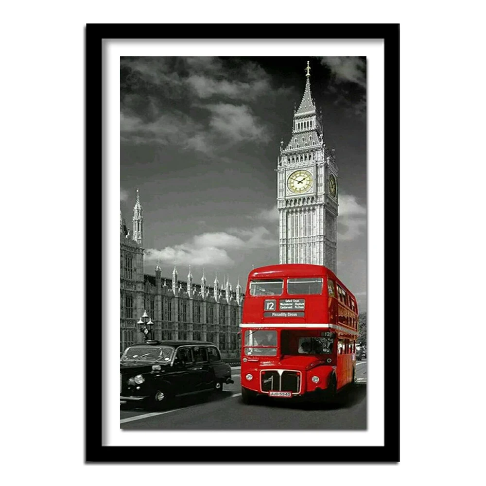 DIY Алмазная картина красный Лондон автобус декоративное изображение горного