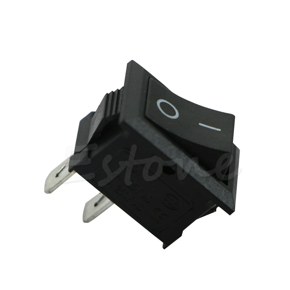 

Black White On/Off Rectangle Rocker Switch Car Boat Button KCD1-2Pin 250V 3A New 6XDD