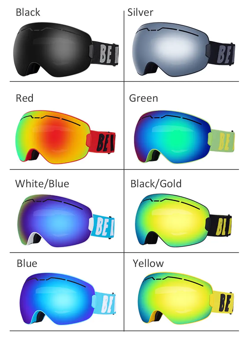 Лыжные очки, двухслойные, защита UV400, противотуманные, большие, лыжные маски, очки, лыжные, зимние, мужские, женские, сноуборд, очки