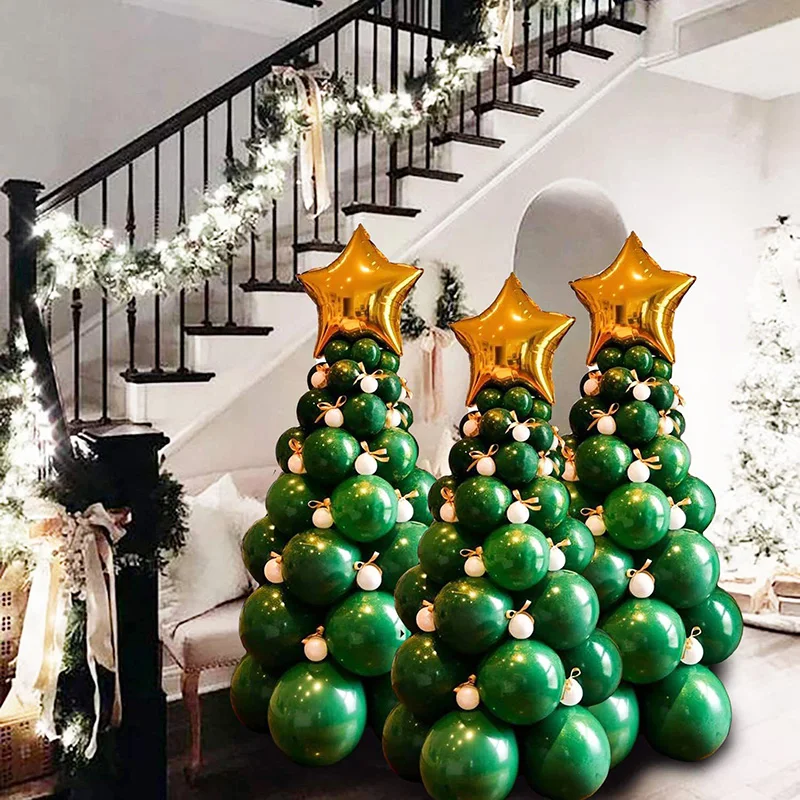 

96pcs Blackish Green Christmas Tree Latex Balloon Christmas Home Decorations 2022 New Year Eve Xmas Party Decor Globos Navidad