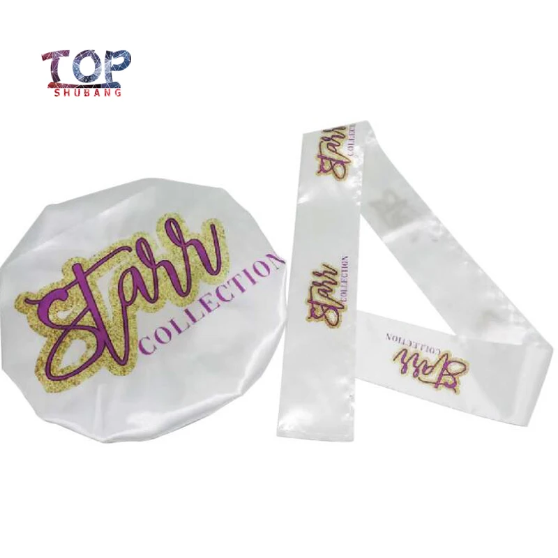 Блестящий логотип разноцветный новая Женская атласная шляпа/повязка на голову