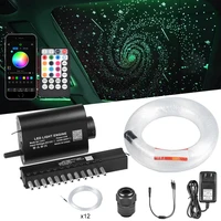 12w buletooth smart app control fiber optic starry ceiling light kit with shooting meteor effect