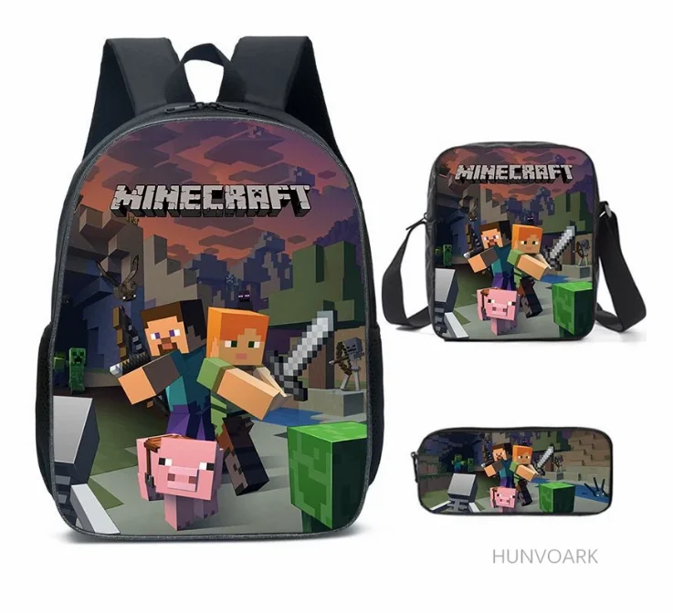 Школьные ранцы для девочек и мальчиков MINECRAFT 3 шт./компл. школьные подростков