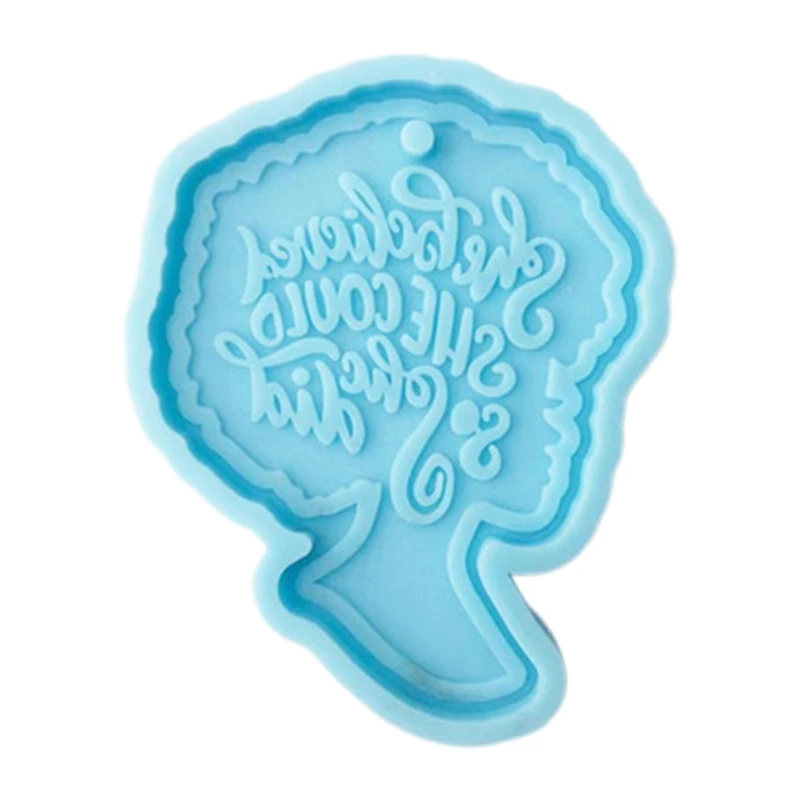 

Keychain Casting Silicone Mould DIY Crafts Jewelry Pendant Making Tools Super Glossy Women Head Epoxy Resin Mold