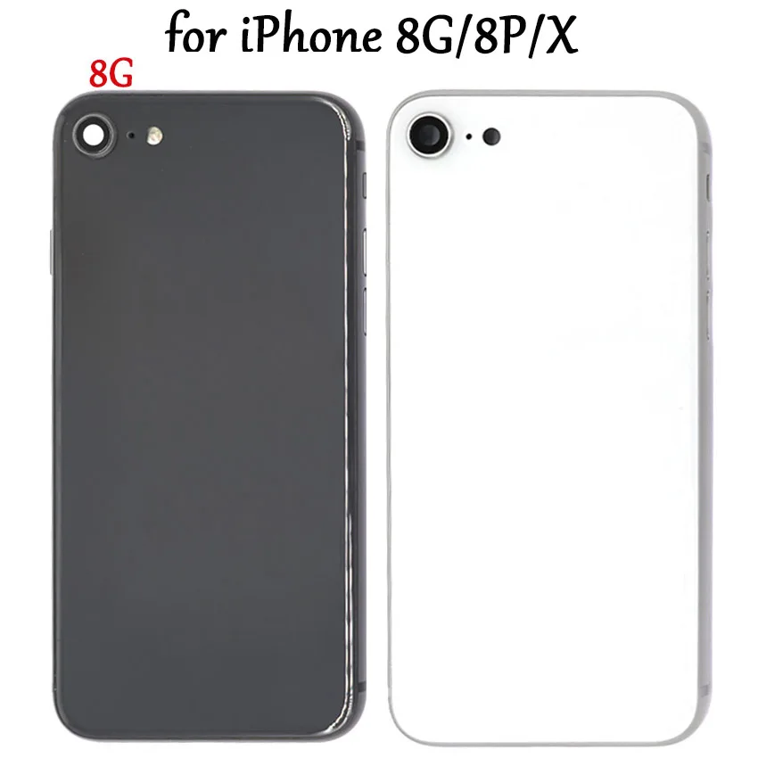 10 шт. чехол для iphone 8 8G P Plus X XR XS задняя крышка + средняя рамка sim карта без