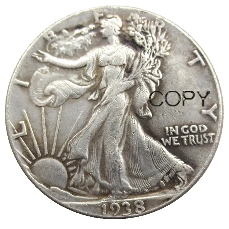 

US 1938 - P D Walking Liberty Half Dollar Silver Plated Copy Coins