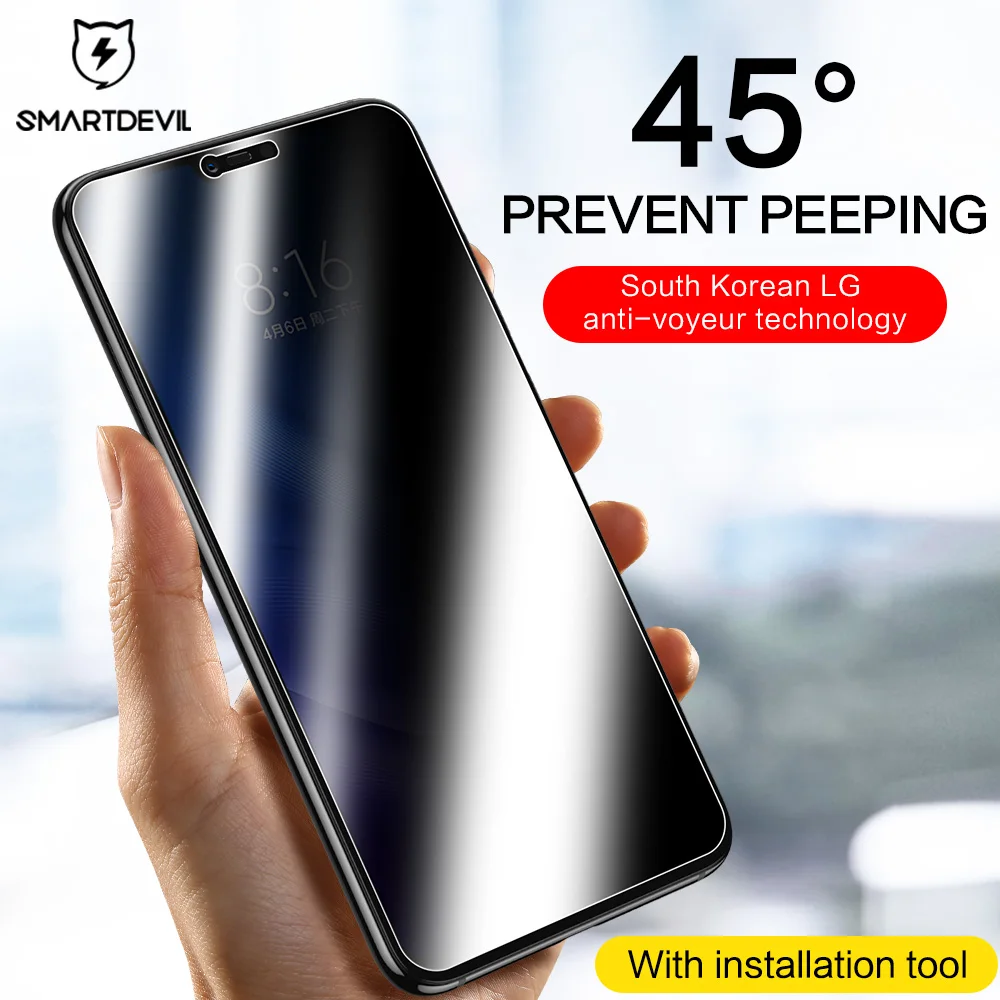 Закаленное матовое стекло SmartDevil для защиты экрана Xiaomi 8 Lite Mix 2 2S Anti Spy|Защитные