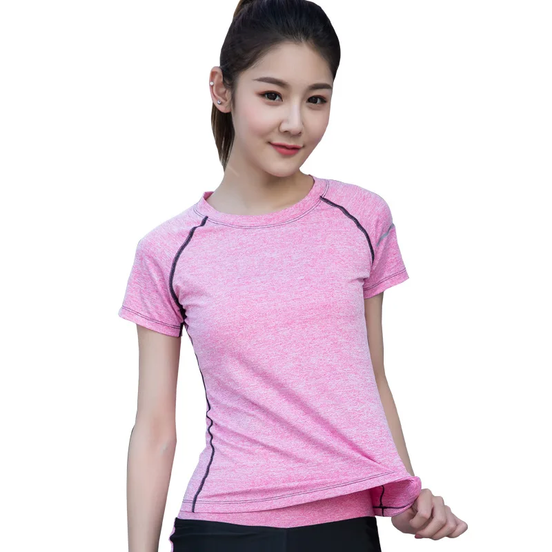 Летняя новая женская футболка с коротким рукавом для бега и упражнений тонкая
