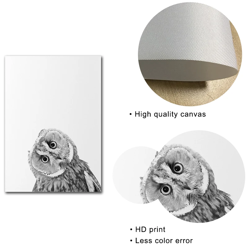 Настенный плакат с изображением искривленной совы декоративная Скандинавская