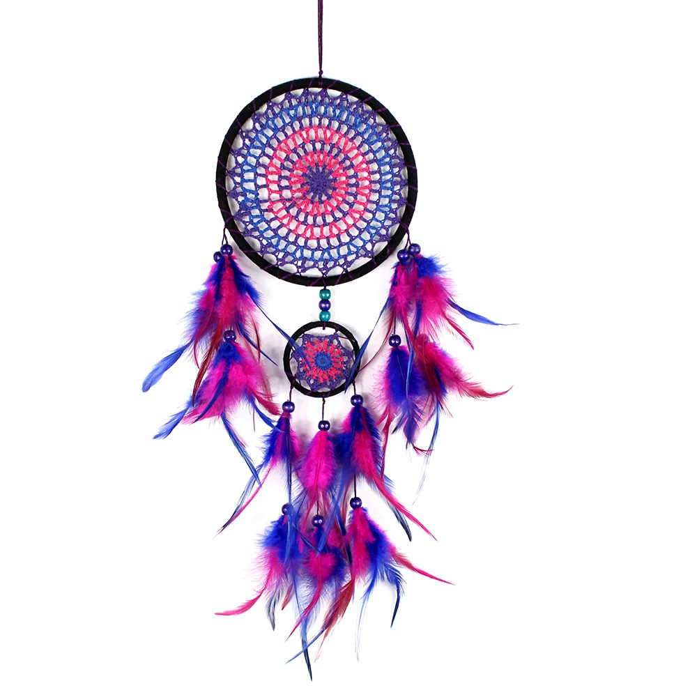 

Fantasy Wedding Decor Dream Catcher Color Feather Woven Dreamcacthers Handmade Craft Pendant Home Ornaments
