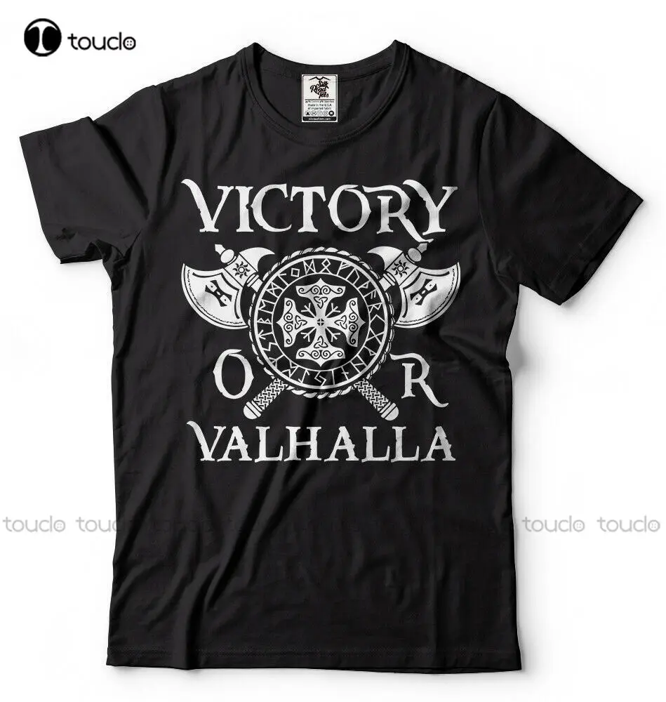 

Victory Or Valhalla T-Shirt Viking Shirt The Vikings Tee Shirt Odin Thor Norse New Summer Printed Fashion T Shirt Funny Tops Tee