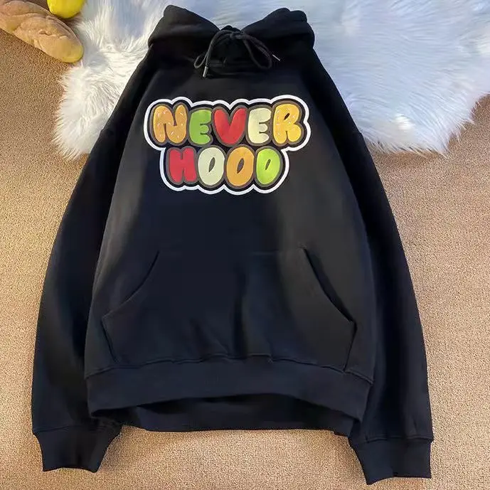 

Японская мода, уличная одежда в стиле хип-хоп, толстовки, Женский пуловер с принтом медведя и надписью, осень 2021, толстовка в стиле Харадзюку,...