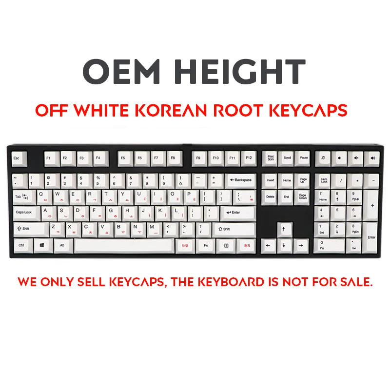 Русский Корейский Японский PBT Keycap OEM профиль краситель Sub Тепловая Сублимация для Cherry MX механическая клавиатура клавишный переключатель - Цвет: Korean white