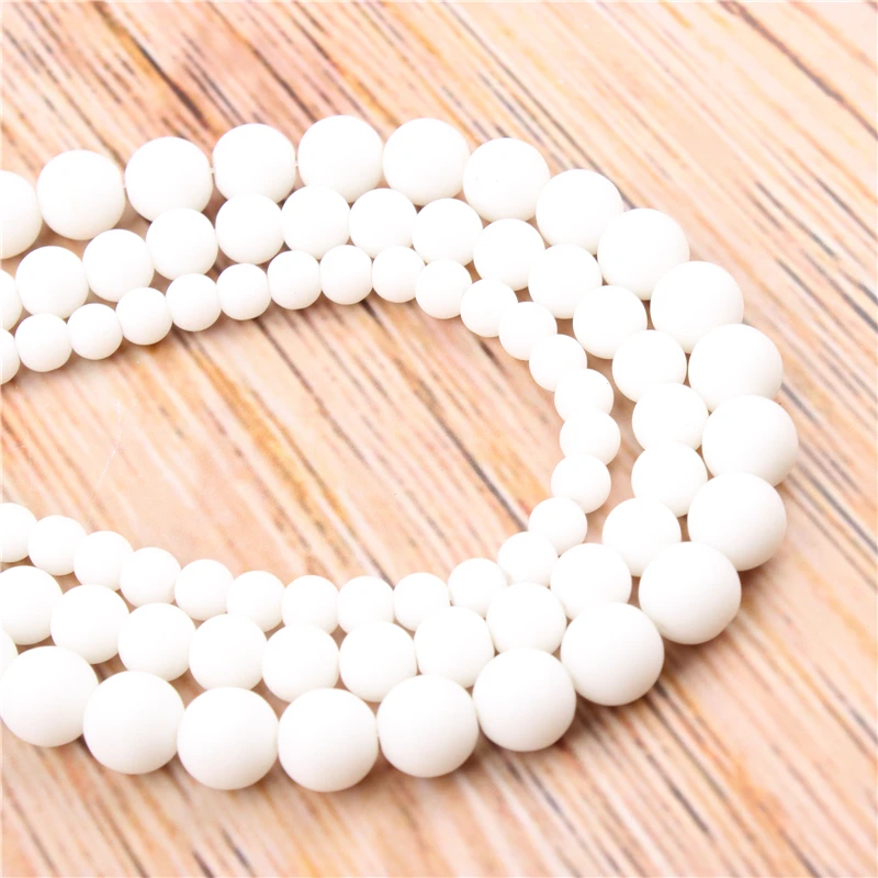 

Wholesale Frosted 4/6/8/10 / 12mm Natural Stone Loose Beads Jewelry Bracelet Necklace Make