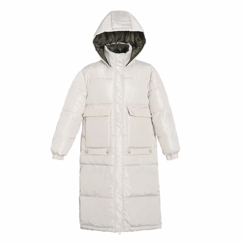 

2020 New Autmn Winter Fashion Solid Jacket Women Large Fur Collar Long Hooded Parkas Warm Thickness Padded Outwear