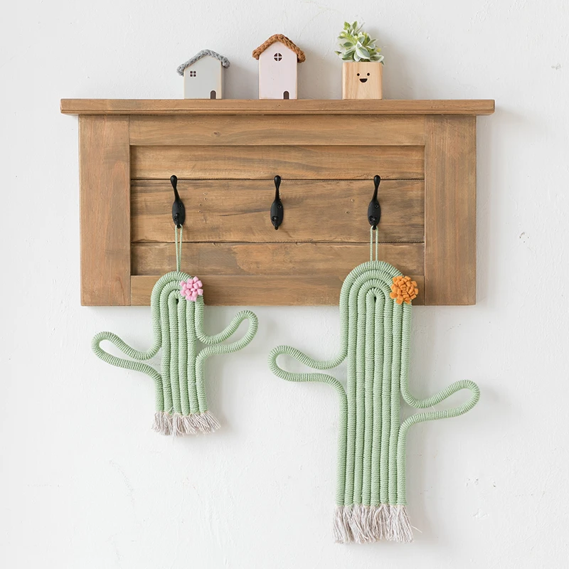 Hand-woven Cactus Living Room Pendant Creative Bedroom Layout Nordic Ins Wall Decoration Children's Accessories | Дом и сад