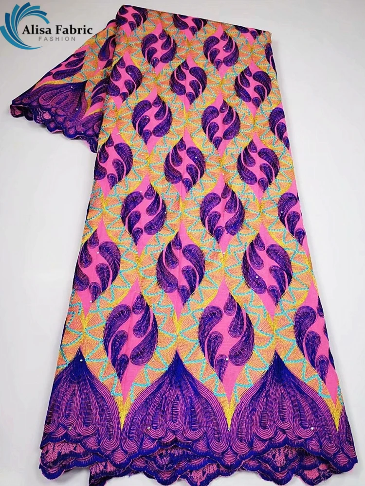 

5 Yards Yellow Dry Lace Fabric Latest Heavy Beaded Embroidery African Cotton Swiss Voile Popular Dubai Style For Party Wedding