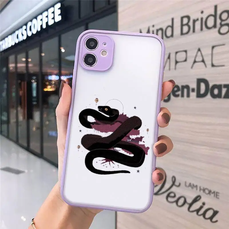

Snake Flower Snake Painting Phone Cases Matte Transparent For iPhone 12 Mini 11 Pro XR XS Max 7 8 Plus