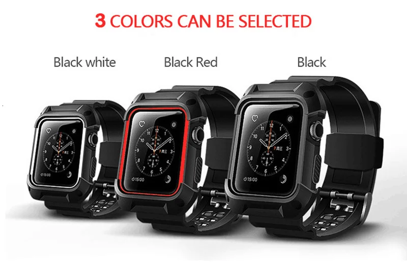 ТПУ резиновый ремешок для часов с прочным защитным чехлом для Apple Watch 44 мм 40 мм iwatch series 5 4 3 2 1 38 42 мм ремешок рамка для браслета