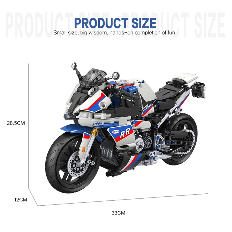 

MOC City Classic Motorcycle 819pcs High-tech Off-road bike Dirt bike Creator DIY Model Building Blocks Bricks Toys For Kids Gift
