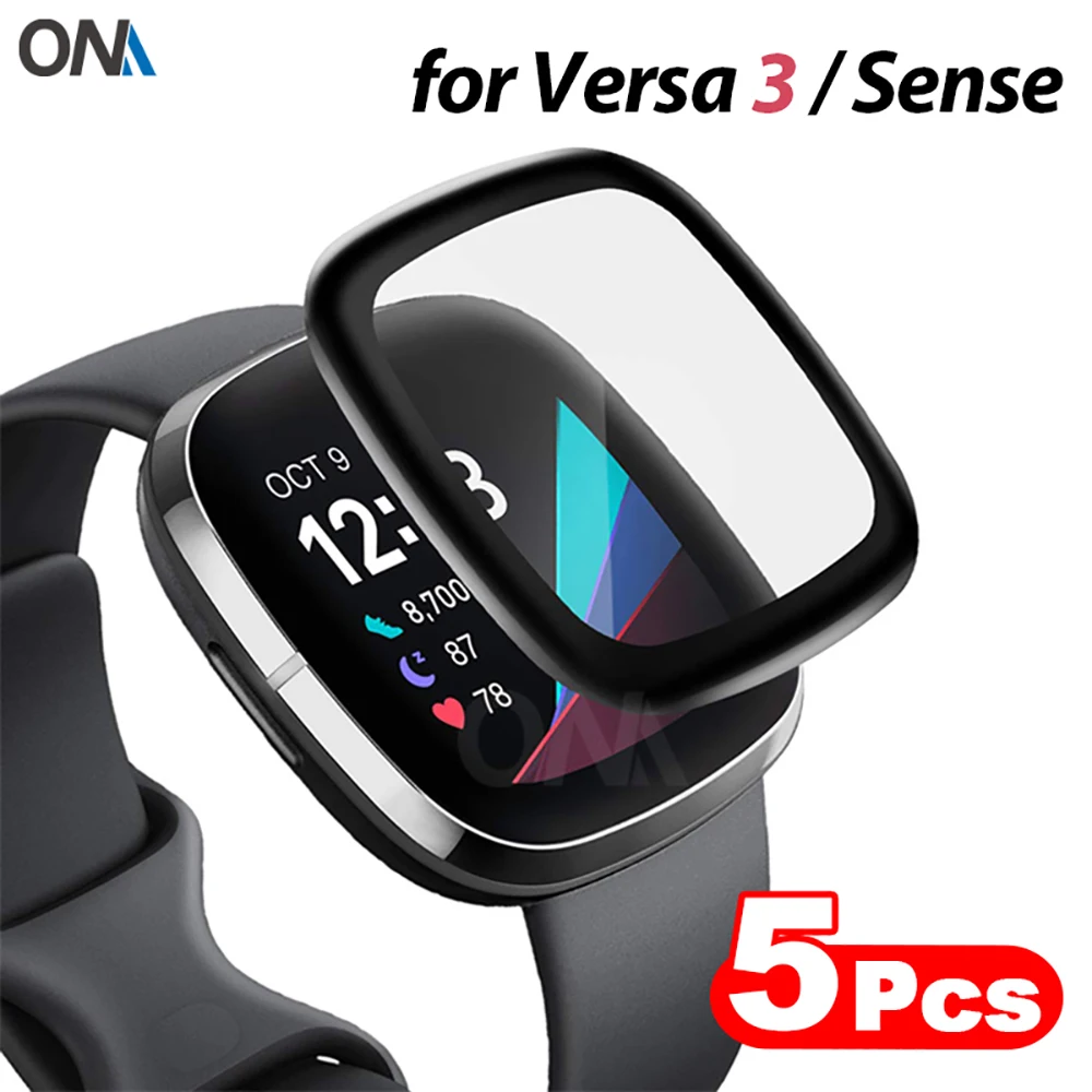 Screen Protector for Fitbit Versa 3 & Sense 3D Curved Edge Full Coverage Soft Protective Film for Fitbit Versa 3 (Not Glass)