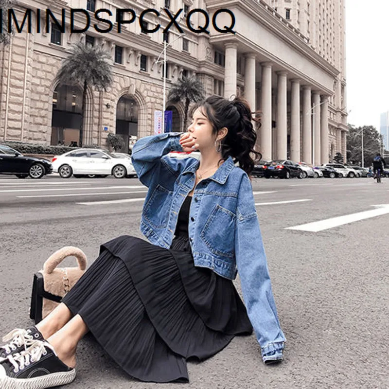 

Summer Clothes For Women Streetwear Retro Denim Jacket Ladies Loose Style Fashion Lazy Bandage Long-Sleeve Korean Clothes Coat