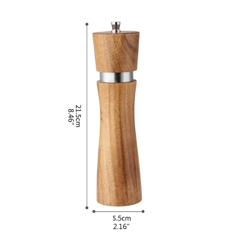 

Multifunction Wooden Manual Pepper Grinder Durable Salt Spice Mill with Adjustable Coarseness Household Kitchen Tools