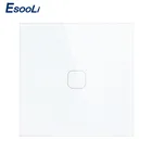Esooli ЕС Стандартный сенсорный выключатель 1 банда 1 способ настенный светильник сенсорный экран переключатель кристалл стеклянная панель с светодиодный