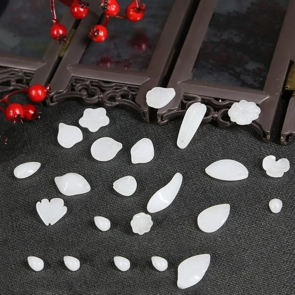 1 шт. белые чешские стеклянные лепестки бусины в античном стиле сделай сам ручная