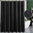 Однотонная Длинная черная душевая занавеска s-образная подкладка для кровати ванной и над ней Водонепроницаемая душевая шторка градиентная рампа искусственная занавеска с крючками