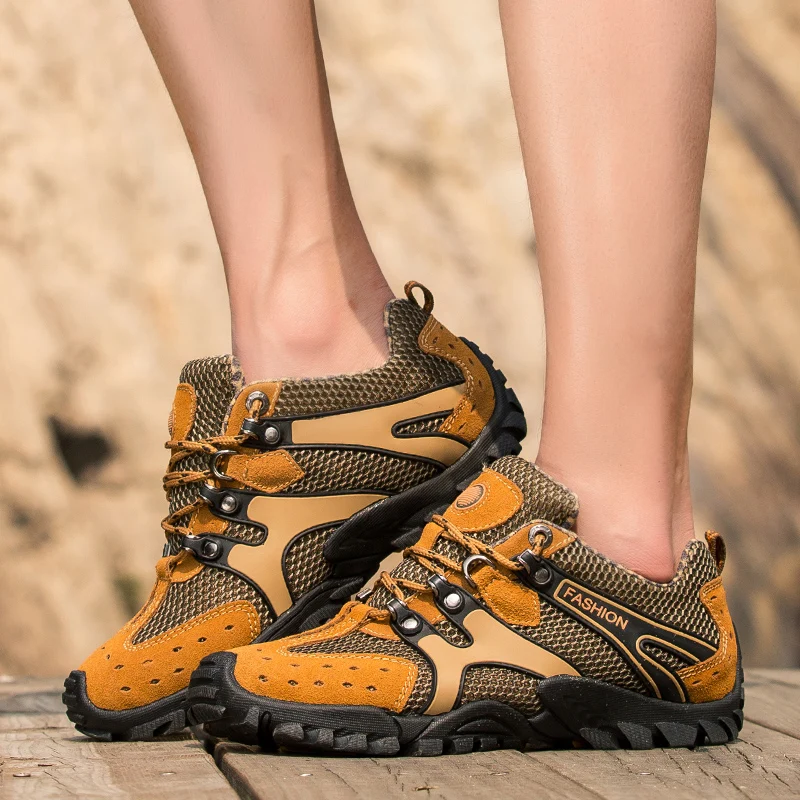 Men Hiking Shoes High Quality Sneakers Mesh Trekking Mountain Breathable Climbing Athletic Outdoor Sport Zapatillas Hombre