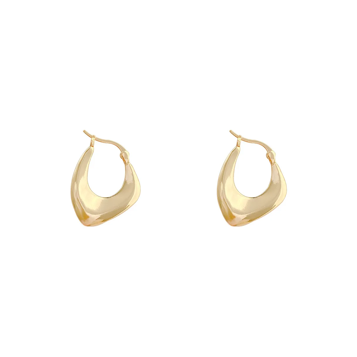 

European and American Retro Design Sense Irregular Earrings Geometric Metal Earrings Net Red Ins Cold Wind High-end Earrings