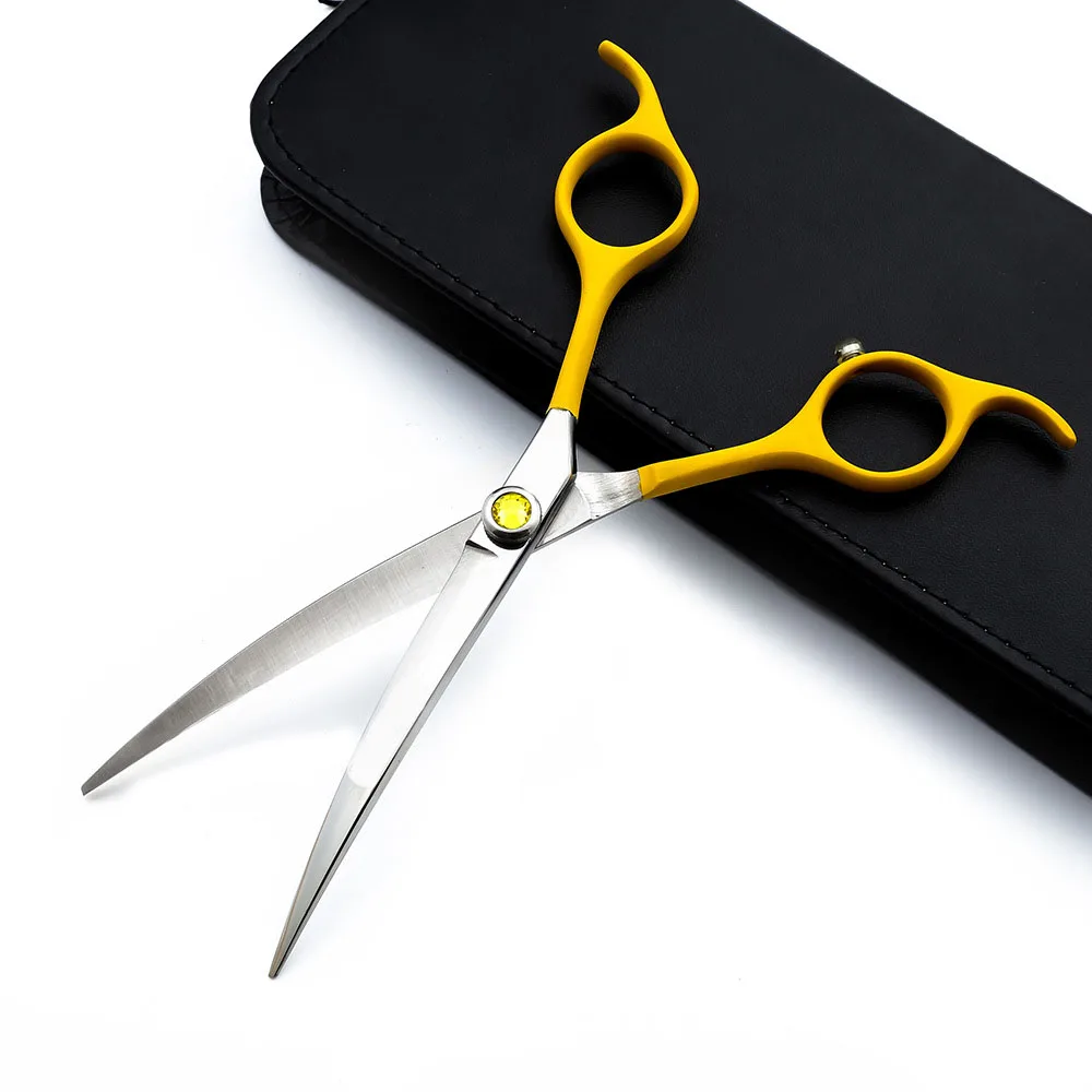 

Желтые Розовые ножницы для ухода за домашними животными 6,5 "Япония 440c Нержавеющая сталь собаки изогнутые ножницы для стрижки домашних животных ножницы для ухода за домашними животными